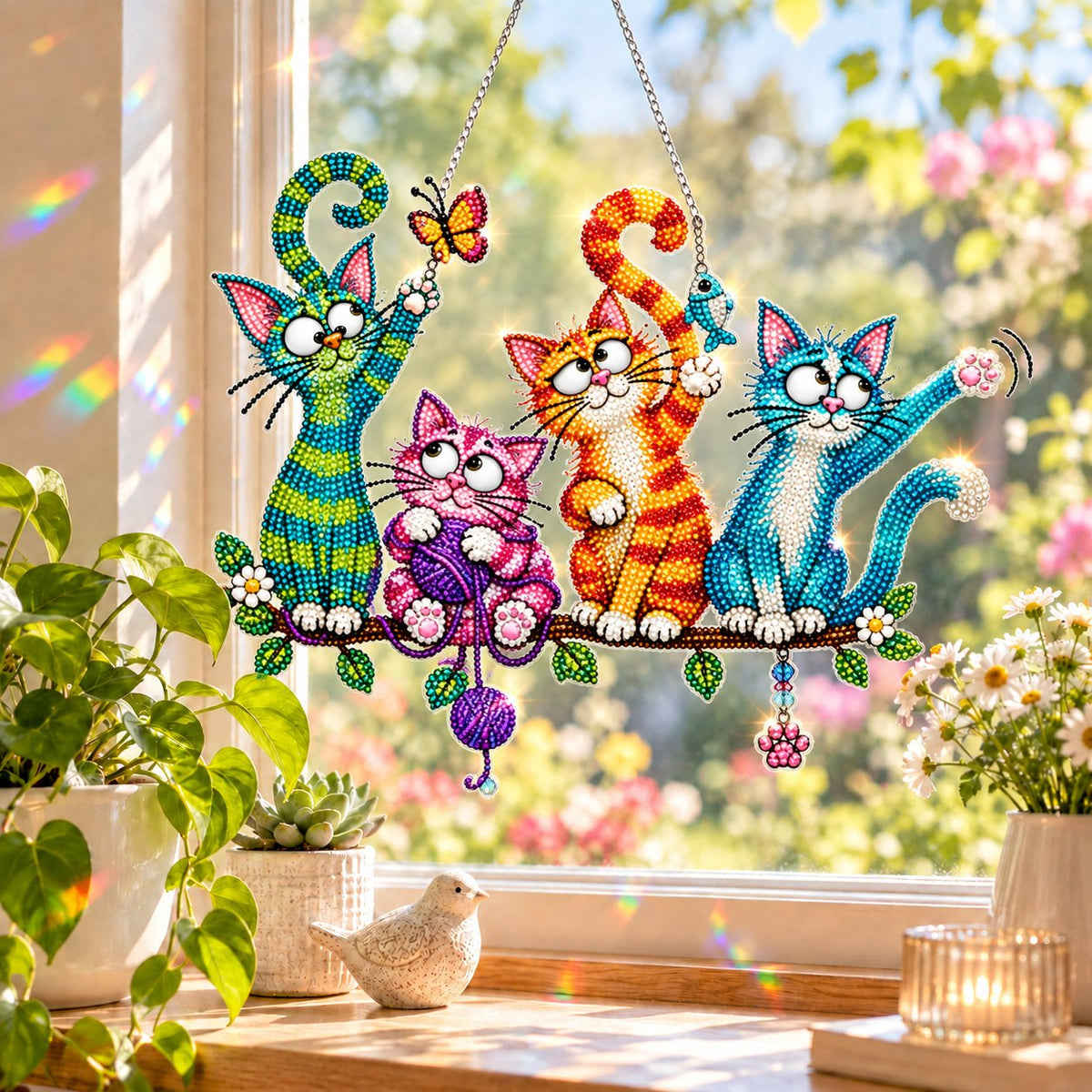 TYIIMAX™ Sunny Birds Diamant-Sonnenfänger DIY-Set – Bunter Fenster-Hänger zum Selbermachen 🐦✨