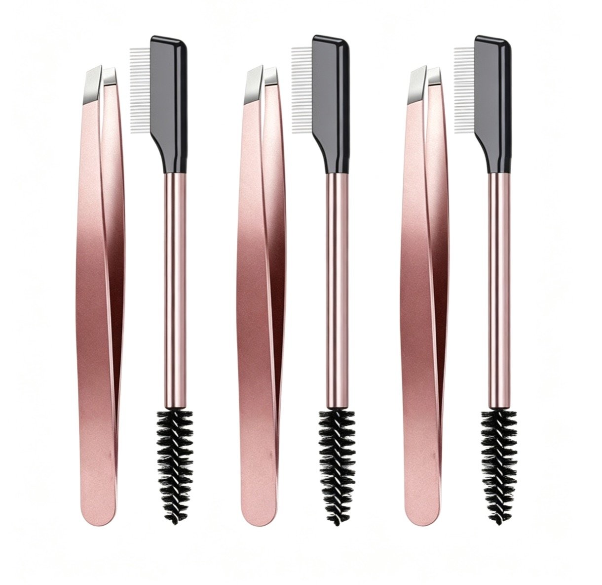 TYIIPLUS™ Lash & Brow Touch Up Tool Set – Precision Stainless Steel Tweezers & Dual-Ended Lash Comb for Brow Grooming & Lash Separation
