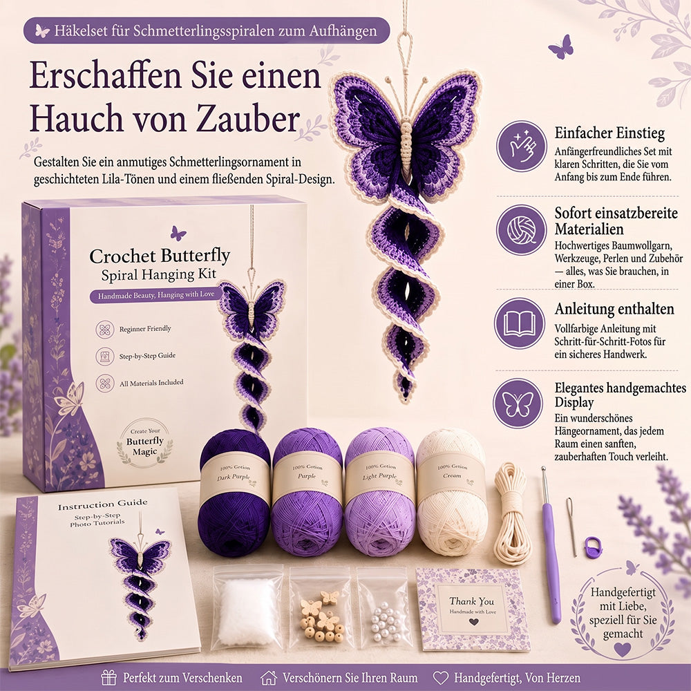 🧶🌿 Häkelnadel-Set für spiralförmige Ornamente – Ein anfängerfreundliches DIY-Set zur Gartentierdekoration