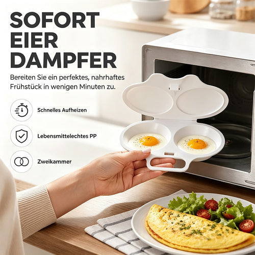 🥚✨ Mikrowellen-Eierpochierer mit zwei Fächern | Schnelles & gesundes Frühstück in Minuten 🍳