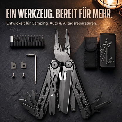TYIIMAX™ 28-in-1-Multitool mit großer Schere | Kompaktes Outdoor-Werkzeug für Camping & Reparaturen