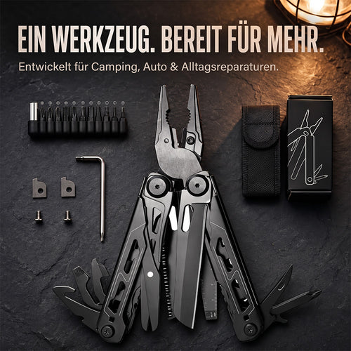 TYIIMAX™ 28-in-1-Multitool mit großer Schere | Kompaktes Outdoor-Werkzeug für Camping & Reparaturen