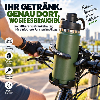 🚴 Faltbarer, um 360° drehbarer Fahrrad-Getränkehalter – Verstellbarer, platzsparender Getränkehalter