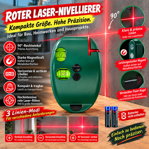 90°-Rotlaser-Nivelliergerät – Selbstnivellierender Linienlaser (20 m) für Bauwesen und Heimwerken