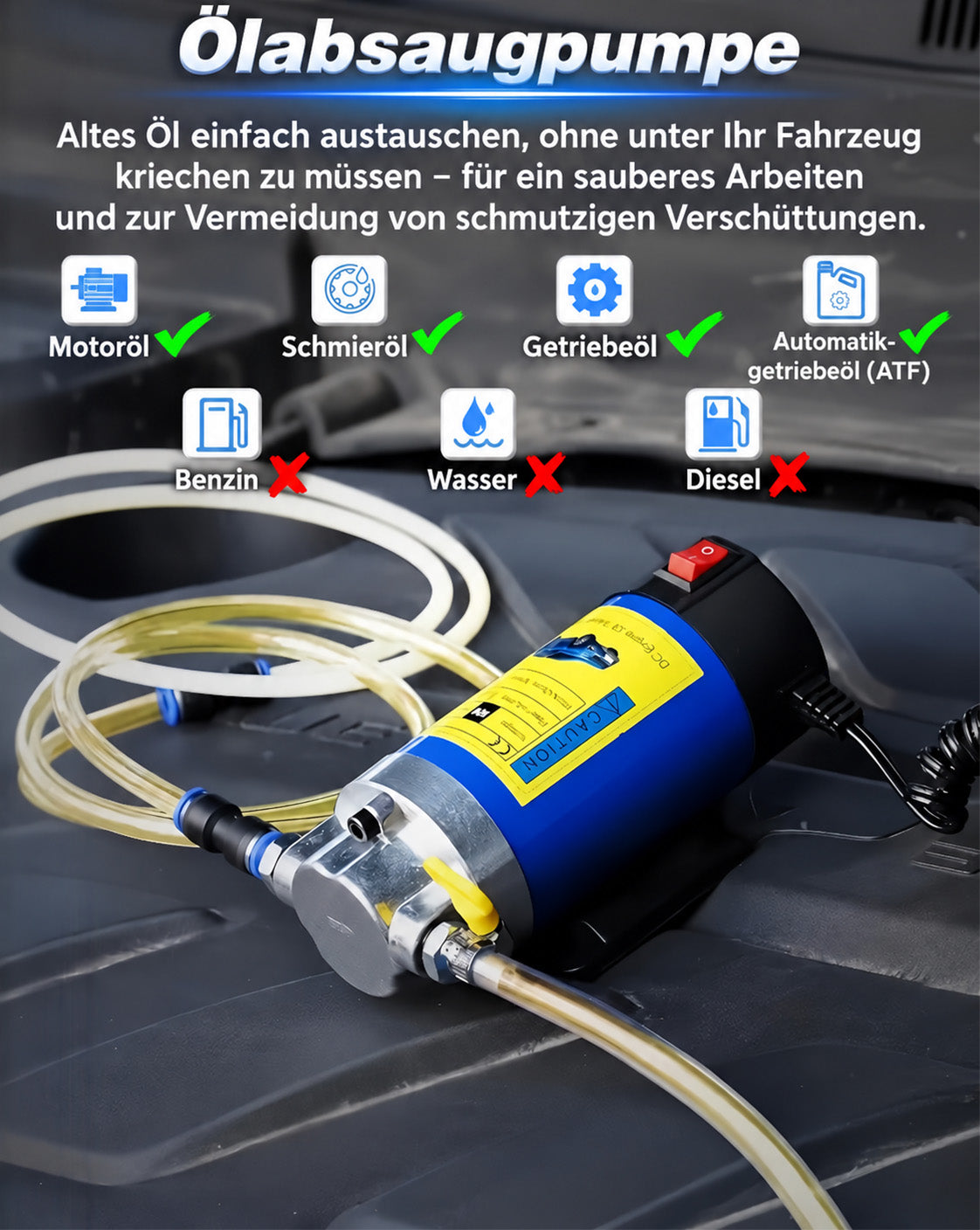 12V 100W Hochleistungs-Ölpumpe mit Selbstansaugung