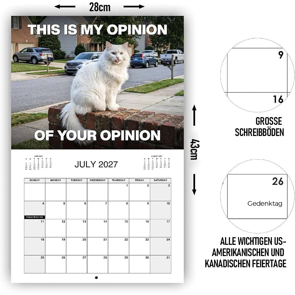 TYIIMAX™ Kalender „Wütende Katzen 2027“