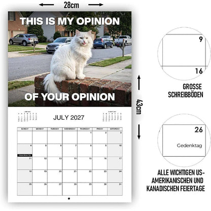 TYIIMAX™ Kalender „Wütende Katzen 2027“