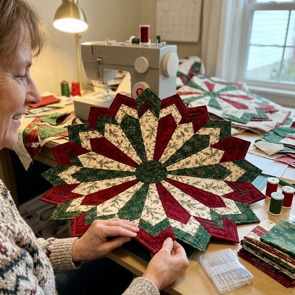 ✨ Quilting-Schablonenset „Holiday Star“ – DIY-Schablonen für festliche Tischläufer