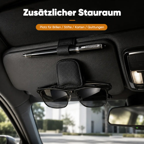 TYII™ Magnetischer Sonnenblenden-Brillenhalter für das Auto – Brillenclip aus Leder & Multifunktions-Organizer