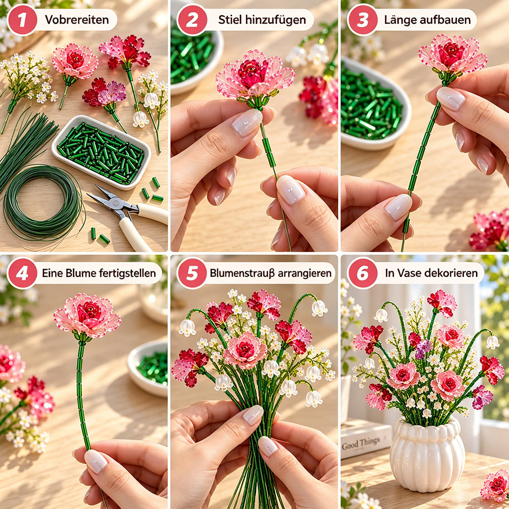 🌼✨ DIY-Set für einen Wildblumenstrauß aus Perlen – Handgefertigtes Bastelset für Kristallblumen 🌸✨