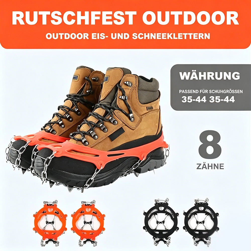 ❄️ TYII™ 8-Zacken-Schuhspikes – Rutschfeste Schneekrallen mit Edelstahlketten für Winter, Wandern & Outdoor