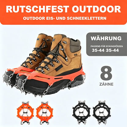 ❄️ TYII™ 8-Zacken-Schuhspikes – Rutschfeste Schneekrallen mit Edelstahlketten für Winter, Wandern & Outdoor