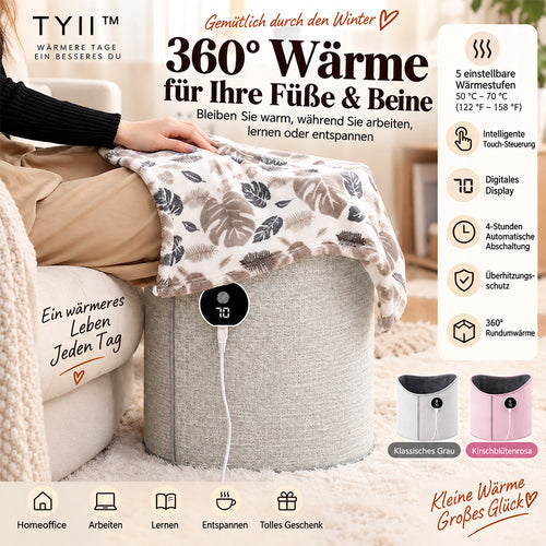 TYII™ 360°-Elektro-Fuß- und Beinwärmer – Heizung für den Schreibtisch mit 5 Stufen und Digitalanzeige