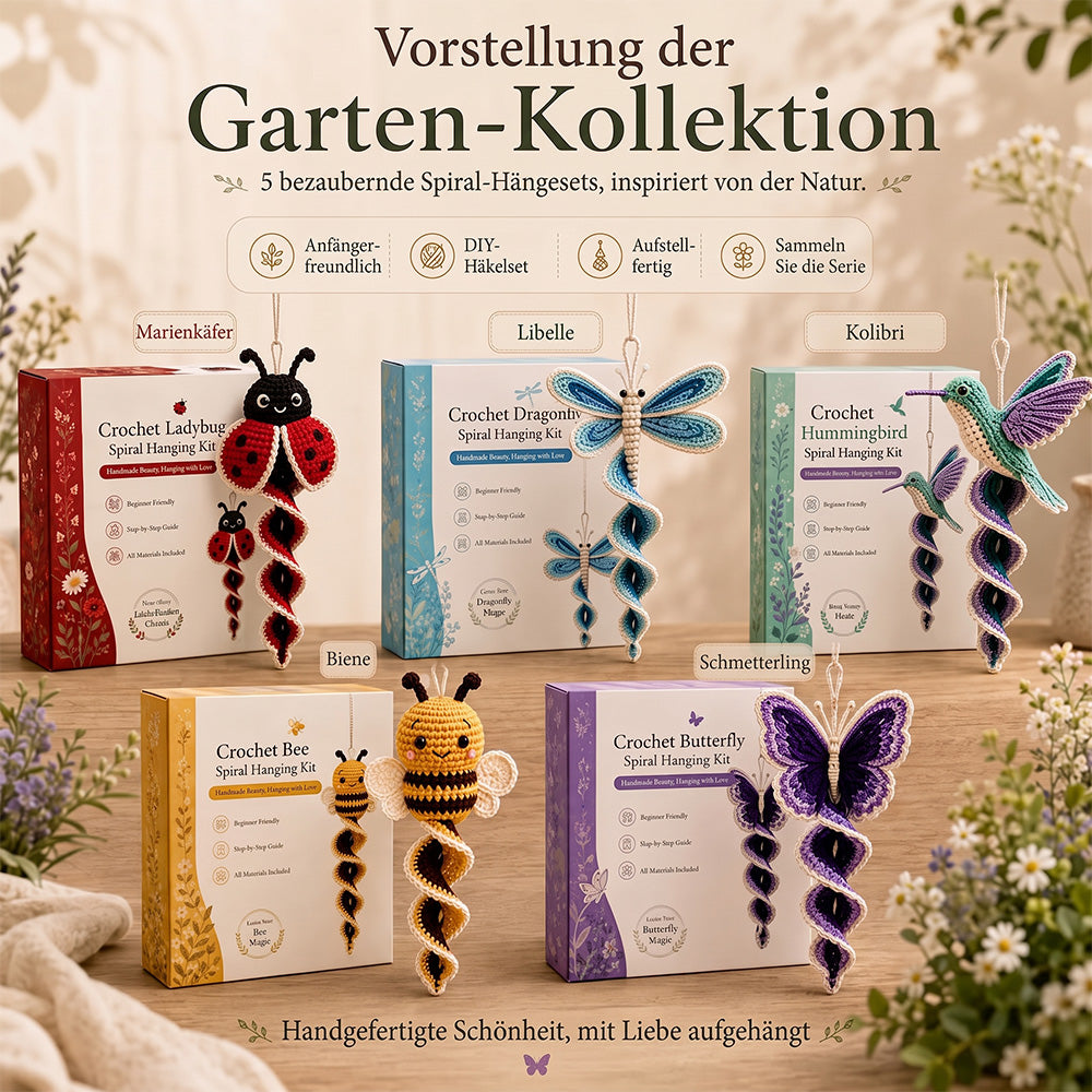 🧶🌿 Häkelnadel-Set für spiralförmige Ornamente – Ein anfängerfreundliches DIY-Set zur Gartentierdekoration