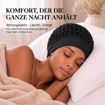 TYIIMAX™ 3-teiliges Nachthauben-Set aus Stretch-Satin – Haarhaube mit breiter Krempe für die nächtliche Haarpflege