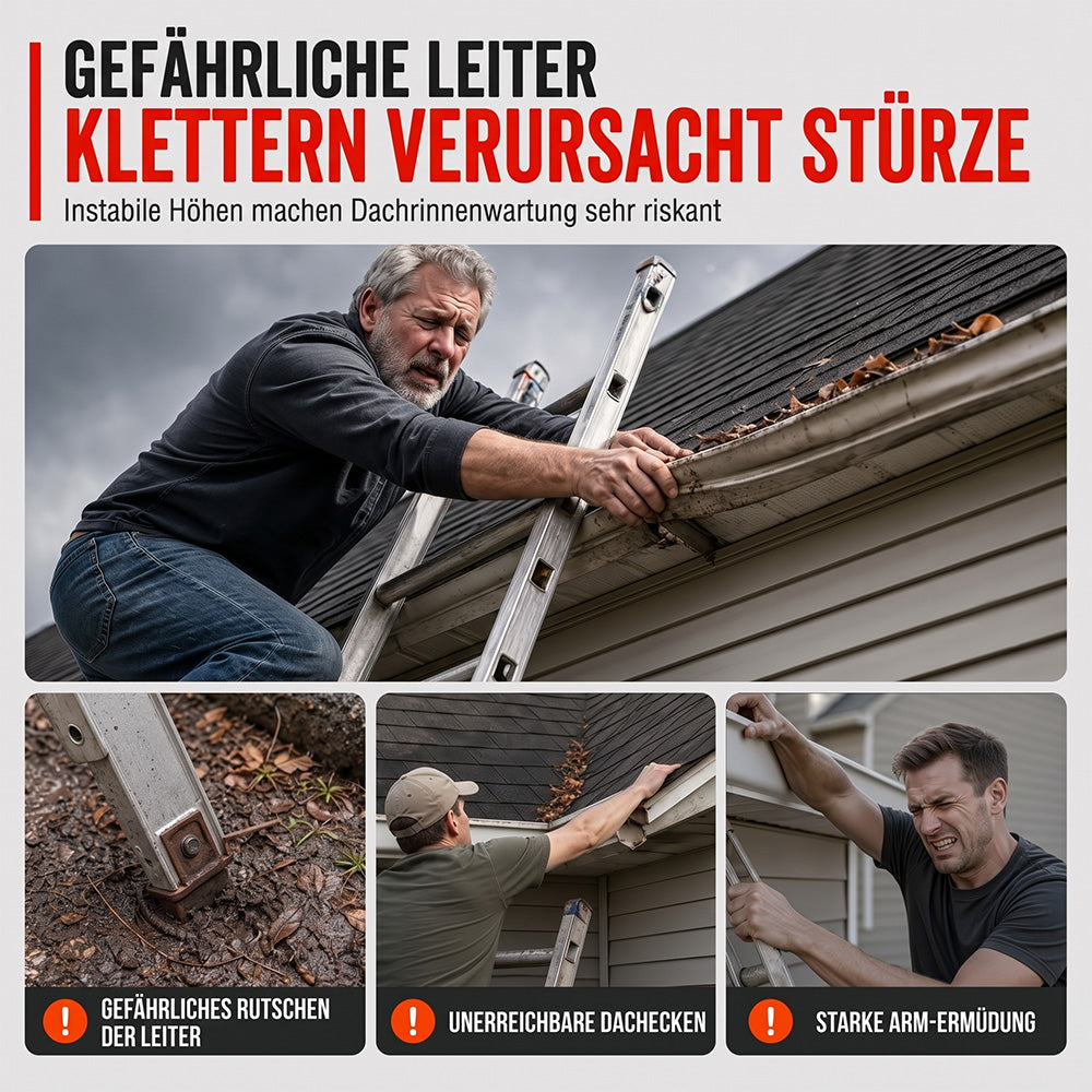 Werkzeuge zur Dachrinnenreinigung ohne Klettern