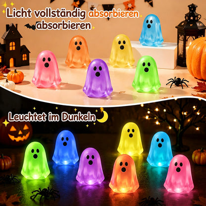 👻 Mini-Leuchtgeister – Bunte Halloween-Deko aus Harz