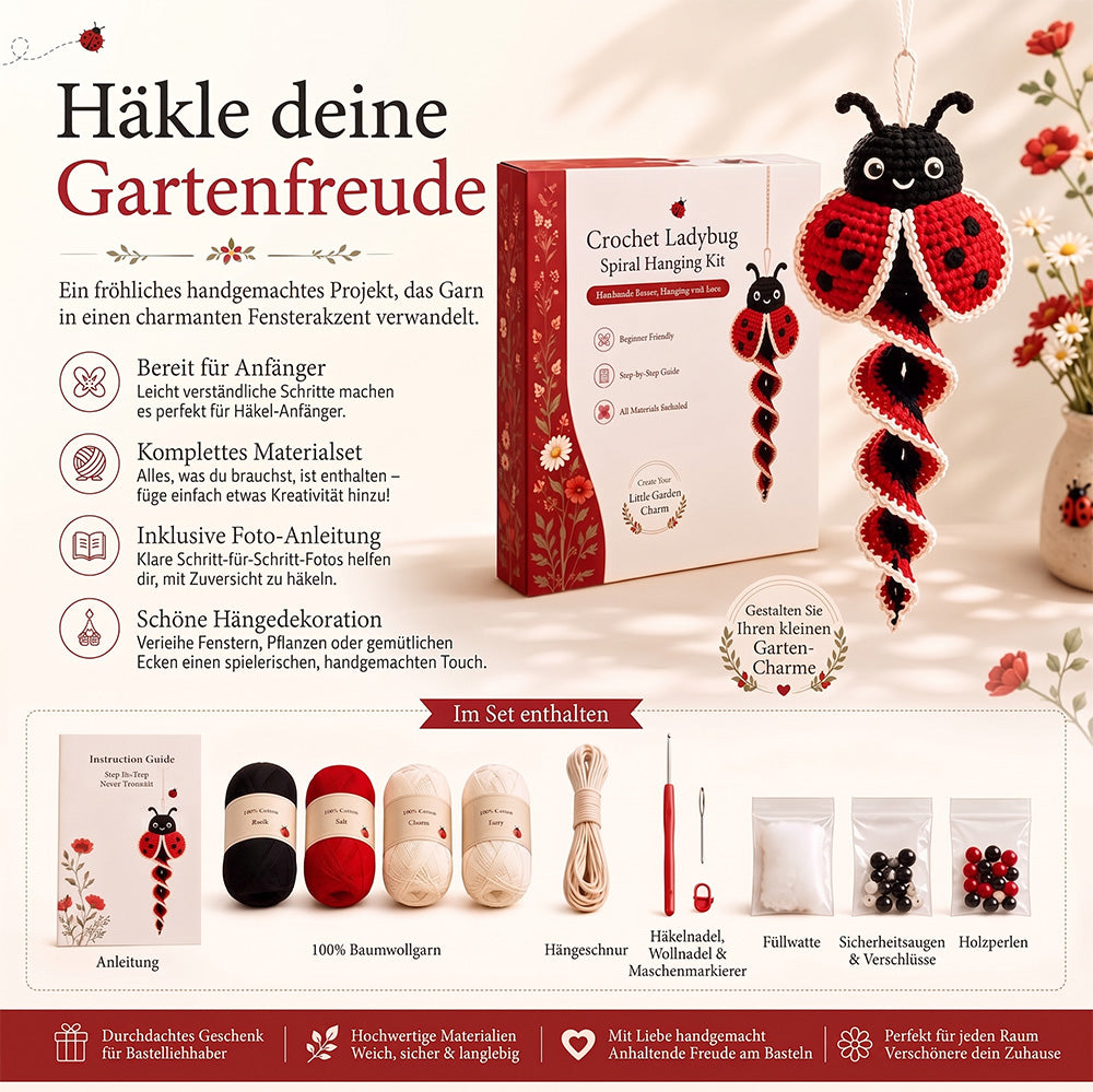 🧶🌿 Häkelnadel-Set für spiralförmige Ornamente – Ein anfängerfreundliches DIY-Set zur Gartentierdekoration