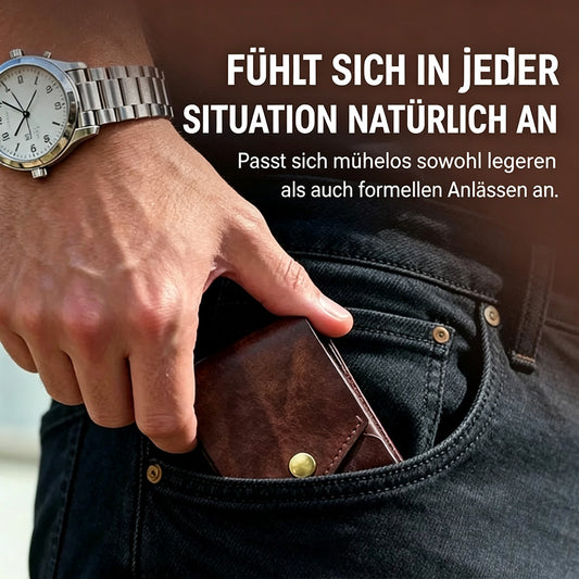 Tyiimax™ Vintage-Ledergeldbörse Portmonie mit Stiftfach