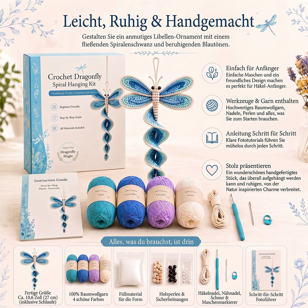 🧶🌿 Häkelnadel-Set für spiralförmige Ornamente – Ein anfängerfreundliches DIY-Set zur Gartentierdekoration