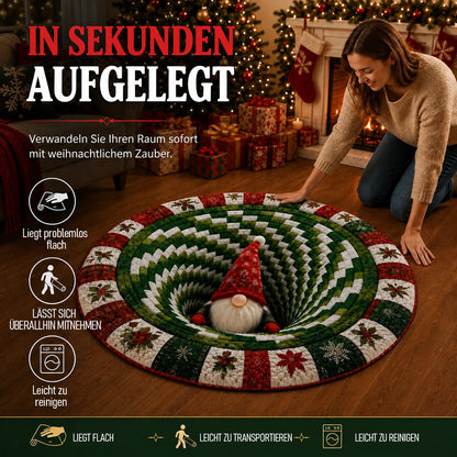 🎄 Weihnachtsteppich mit optischer 3D-Täuschung
