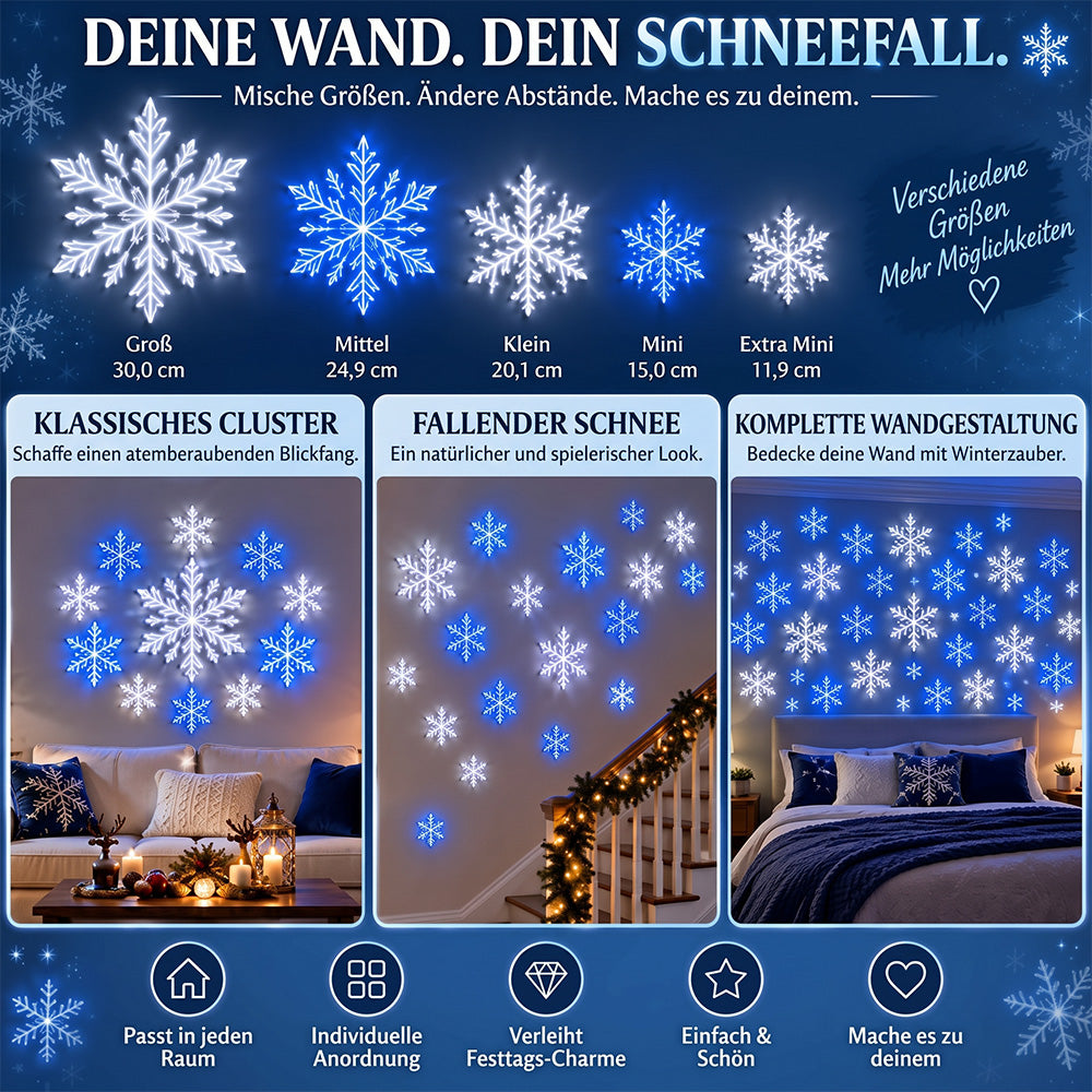 ❄️TYIIMAX LED-Schneeflocken-Wandleuchten-Set (12 Stück)