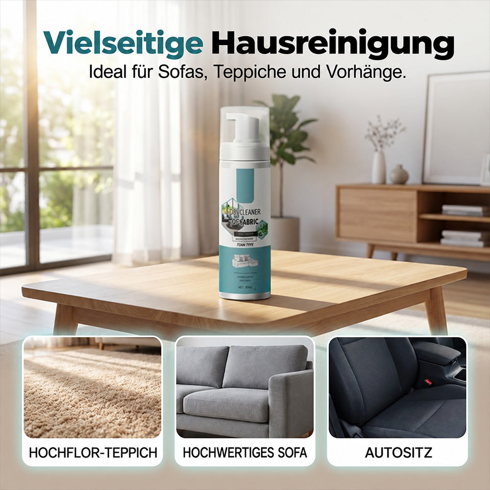 🧼 Entfernt Flecken im Handumdrehen! Schnelltrocknender Schaumreiniger für Textilien, der nicht abgespült werden muss – ein praktischer Fleckenentferner für Sofas, Teppiche und Stoffkissen.