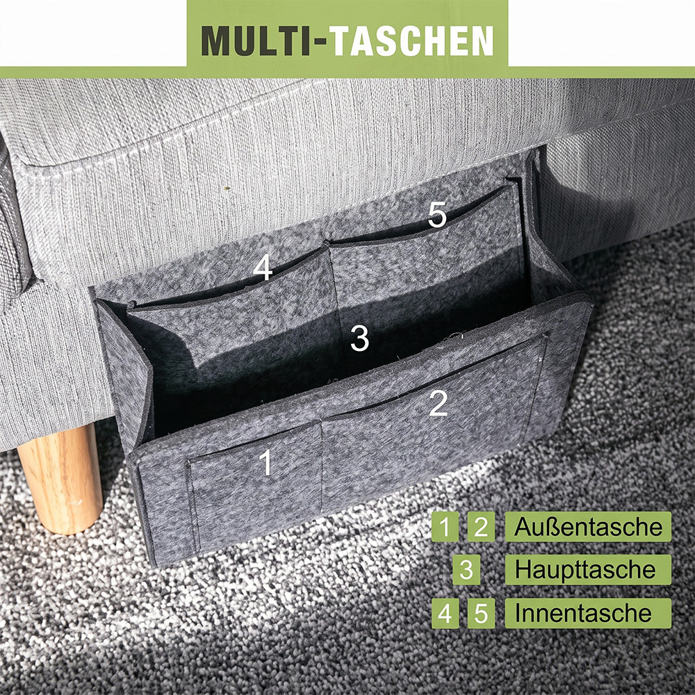 🥳TOP-ANGEBOT🥳💞Über 10.000 Stück verkauft! Nachttisch-Organizer mit vielen Fächern, aus weichem Filz & kinderleichter Montage. Alles griffbereit – hol dir deinen! ✅