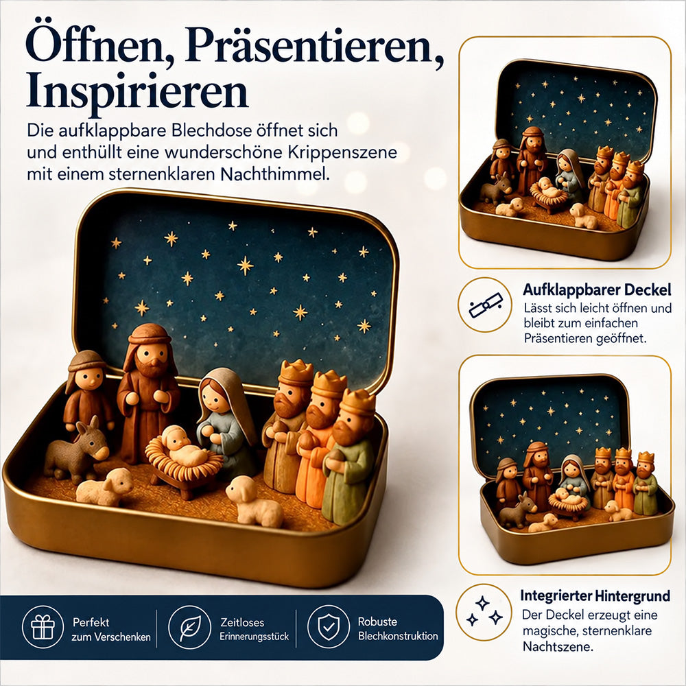 🎄 Mini-Krippenszene im Taschenformat mit Aufbewahrungsbox