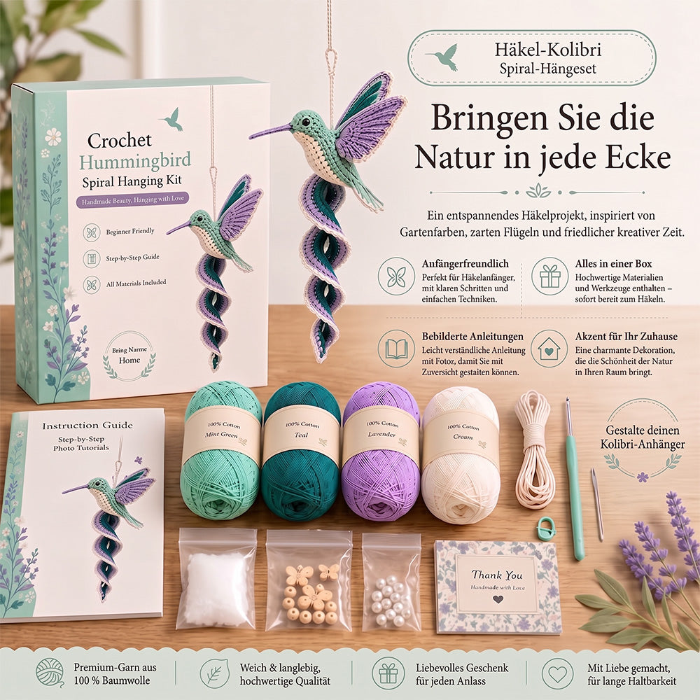 🧶🌿 Häkelnadel-Set für spiralförmige Ornamente – Ein anfängerfreundliches DIY-Set zur Gartentierdekoration