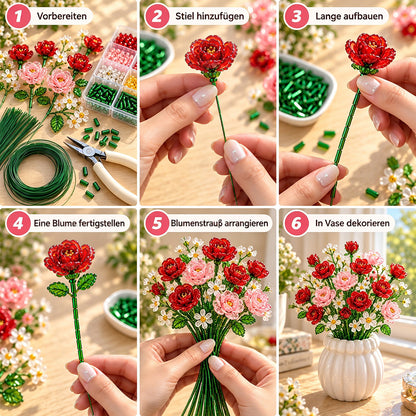 🌼✨ DIY-Set für einen Wildblumenstrauß aus Perlen – Handgefertigtes Bastelset für Kristallblumen 🌸✨