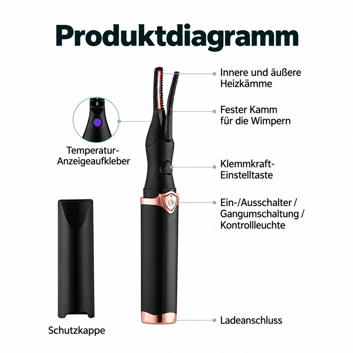 Elektrischer Wimpernformer – Langanhaltender Wimpernschwung
