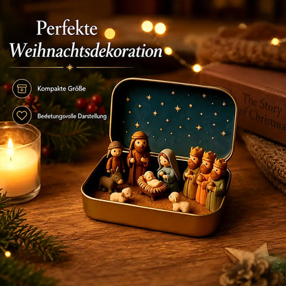 🎄 Mini-Krippenszene im Taschenformat mit Aufbewahrungsbox