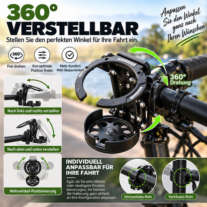 🚴 Faltbarer, um 360° drehbarer Fahrrad-Getränkehalter – Verstellbarer, platzsparender Getränkehalter