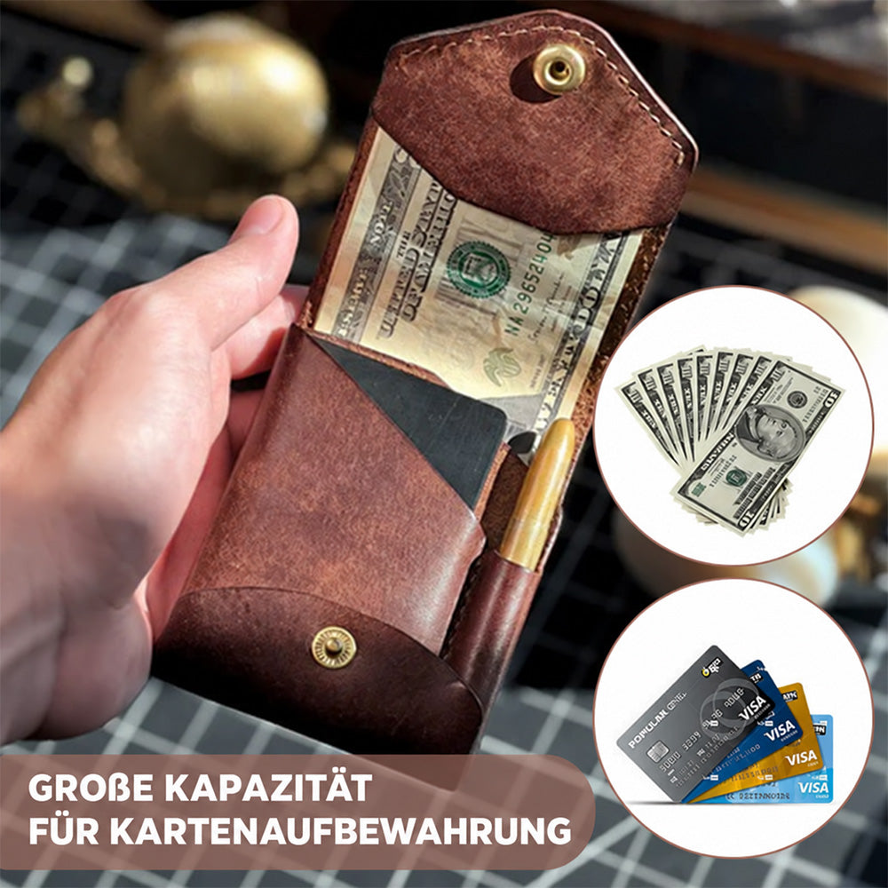 Tyiimax™ Vintage-Ledergeldbörse Portmonie mit Stiftfach