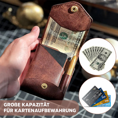 Tyiimax™ Vintage-Ledergeldbörse Portmonie mit Stiftfach