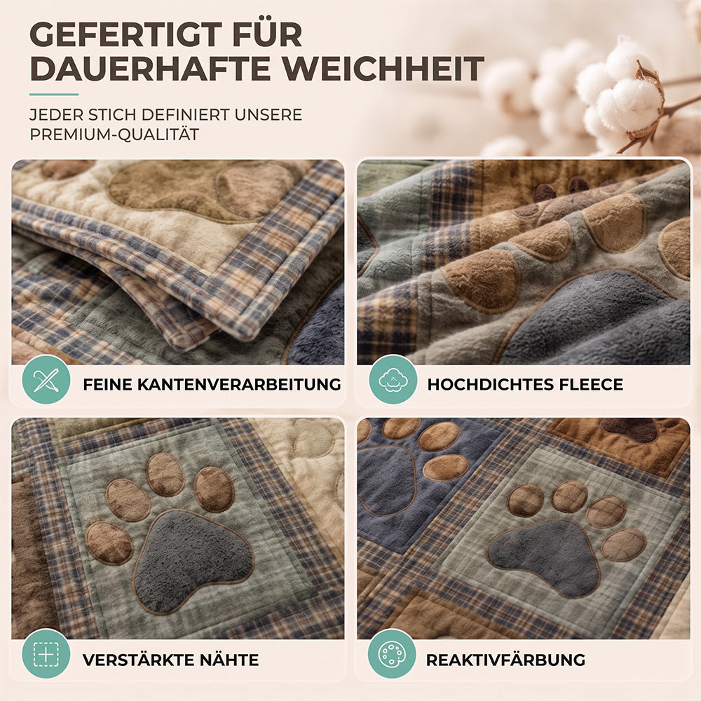 🐶🐾 Kuschelige Flanelldecke mit süßem Pfotenmuster – Warm, weich & dekorativ 🛌