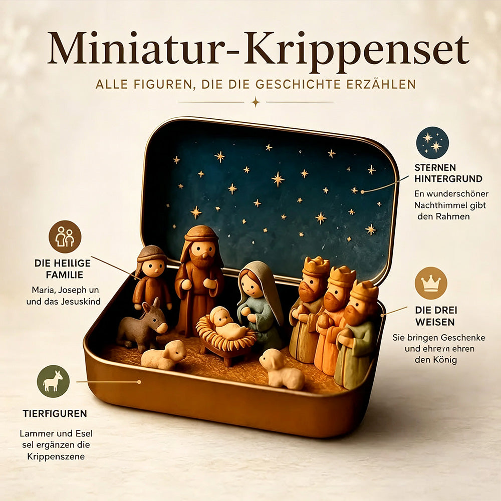 🎄 Mini-Krippenszene im Taschenformat mit Aufbewahrungsbox