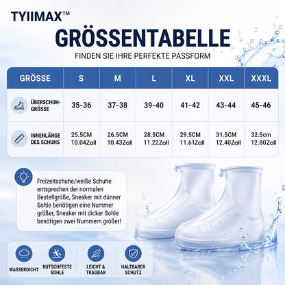TRIMAX™ Wasserdichte Schuhüberzieher mit Reißverschluss und verstellbarem Kordelzug