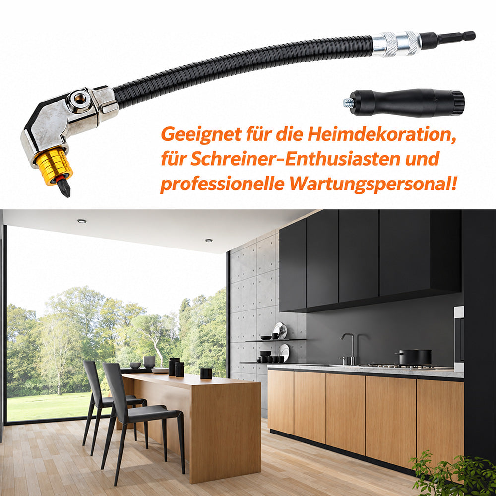 🔧 Flexibler 90-Grad-Winkelvorsatz mit langer biegsamer Welle