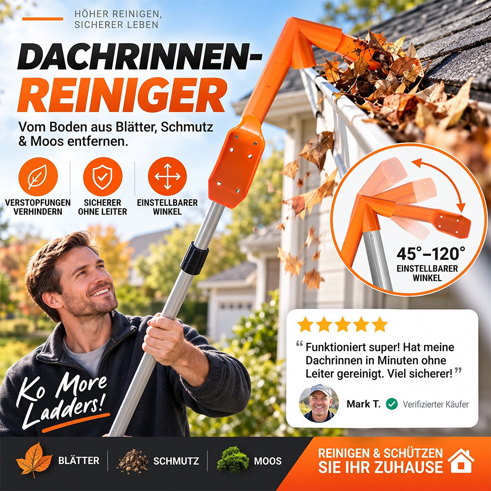 Werkzeuge zur Dachrinnenreinigung ohne Klettern