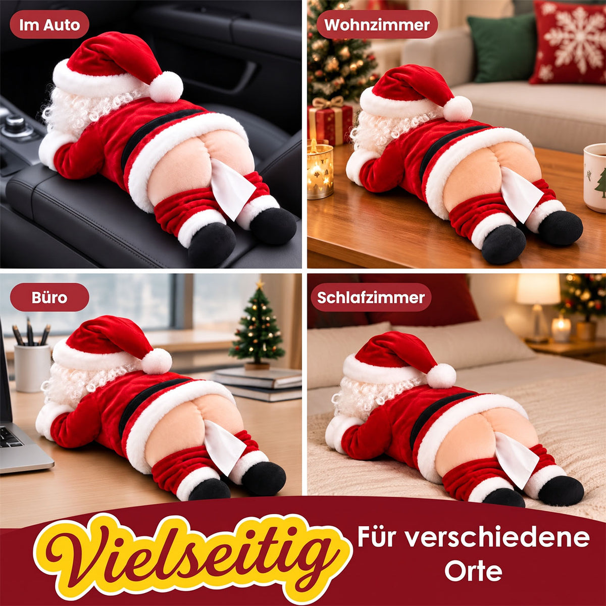🎅 Lustiger Weihnachtsmann-Taschentuchboxbezug 🍑