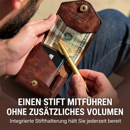 Tyiimax™ Vintage-Ledergeldbörse Portmonie mit Stiftfach