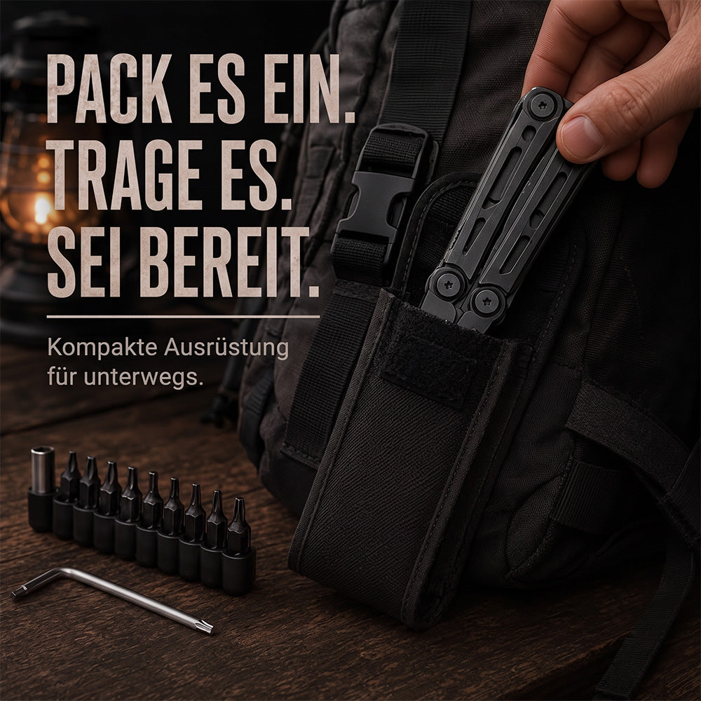TYIIMAX™ 28-in-1-Multitool mit großer Schere | Kompaktes Outdoor-Werkzeug für Camping & Reparaturen