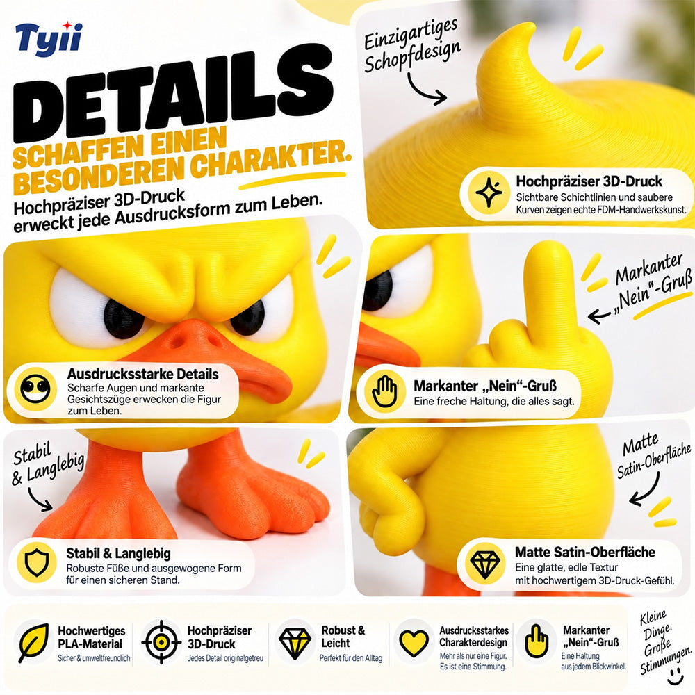 TYII Lustige Figur einer wütenden Ente