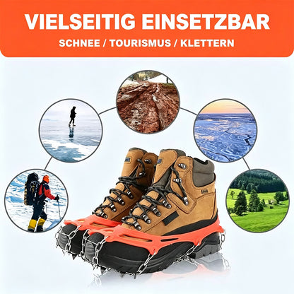 ❄️ TYII™ 8-Zacken-Schuhspikes – Rutschfeste Schneekrallen mit Edelstahlketten für Winter, Wandern & Outdoor