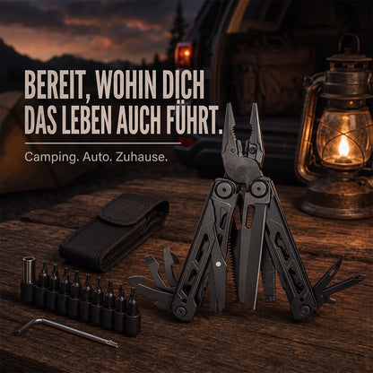 TYIIMAX™ 28-in-1-Multitool mit großer Schere | Kompaktes Outdoor-Werkzeug für Camping & Reparaturen