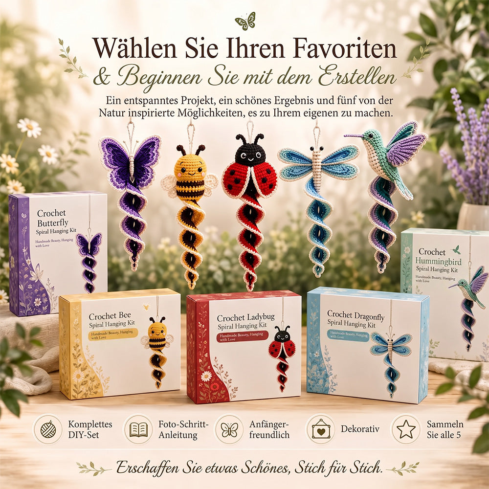 🧶🌿 Häkelnadel-Set für spiralförmige Ornamente – Ein anfängerfreundliches DIY-Set zur Gartentierdekoration