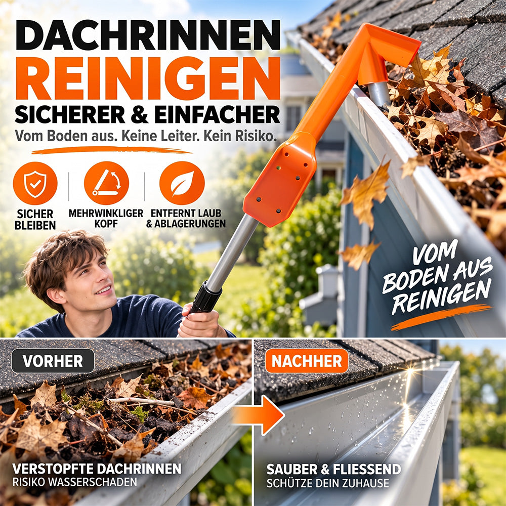 Werkzeuge zur Dachrinnenreinigung ohne Klettern