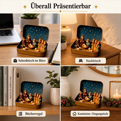 🎄 Mini-Krippenszene im Taschenformat mit Aufbewahrungsbox